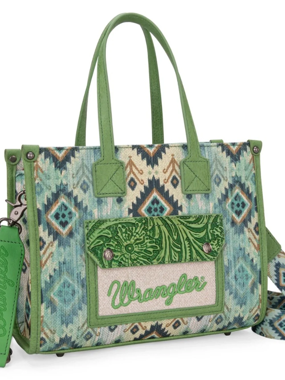 Wrangler Southwestern Pattern Dual Sided Print Concealed Carry Tote/Crossbody